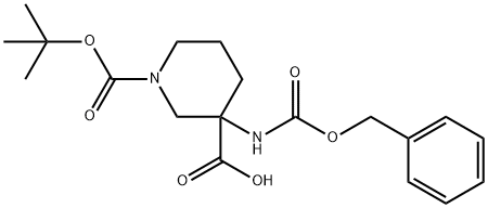 1-BOC-3-CBZ-AMINO-PIPERIDINE-3-CARBOXYLIC ACID Struktur