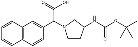 (3-BOC-AMINO-PYRROLIDIN-1-YL)-NAPHTHALEN-2-YL-ACETIC ACID Struktur