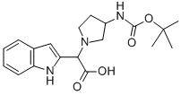 (3-BOC-AMINO-PYRROLIDIN-1-YL)-(1H-INDOL-2-YL)-ACETIC ACID Struktur