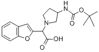 BENZOFURAN-2-YL-(3-BOC-AMINO-PYRROLIDIN-1-YL)-ACETIC ACID Struktur