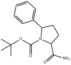 2-PHENYL-5-THIOCARBAMOYL-PYRROLIDINE-1-CARBOXYLIC ACID TERT-BUTYL ESTER Struktur