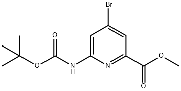 4-BROMO-6-[(TERT-BUTOXYCARBONYL)AMINO]PYRIDINE-2-CARBOXYLIC ACID METHYL ESTER Struktur