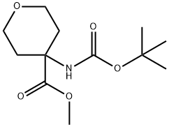 4-N-BOC-AMINO-4-TETRAHYDROPYRANCARBOXYLIC ACID METHYL ESTER Struktur