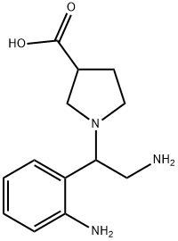 1-[2-AMINO-1-(2-AMINO-PHENYL)-ETHYL]-PYRROLIDINE-3-CARBOXYLIC ACID
 Struktur