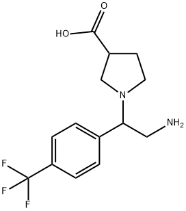 1-[2-AMINO-1-(4-TRIFLUOROMETHYL-PHENYL)-ETHYL]-PYRROLIDINE-3-CARBOXYLIC ACID
 Struktur