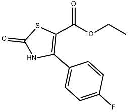 4-(4-FLUORO-PHENYL)-2-OXO-2,3-DIHYDRO-THIAZOLE-5-CARBOXYLIC ACID ETHYL ESTER Struktur