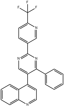 4-[4-PHENYL-2-(6-(TRIFLUOROMETHYL)PYRIDIN-3-YL)PYRIMIDIN-5-YL]QUINOLINE Struktur