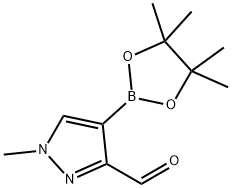 1-Methyl-4-(4,4,5,5-tetraMethyl-1,3,2-dioxaborolan-2-yl)-1H-pyrazole-3-carboxaldehyde Struktur