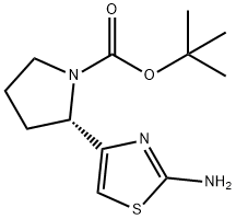 (S)-tert-butyl 2-(2-aminothiazol-4-yl)pyrrolidine-1-carboxylate Struktur