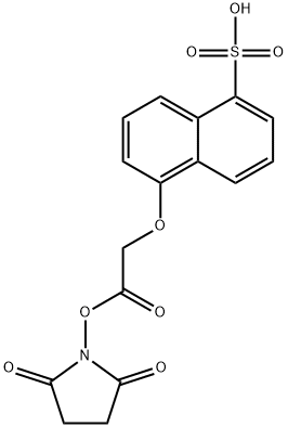 1-Naphthalenesulfonic acid, 5-(2-((2,5-dioxo-1-pyrrolidinyl)oxy)-2-oxo ethoxy)- Struktur