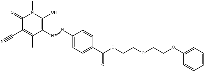 2-(2-phenoxyethoxy)ethyl 4-[(5-cyano-1,6-dihydro-2-hydroxy-1,4-dimethyl-6-oxopyridin-3-yl)azo]benzoate Struktur