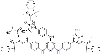 2,2',2''-[1,3,5-triazine-2,4,6-triyltris(imino-4,1-phenyleneiminovinylene)]tris(1,3,3-trimethyl-3H-indolium) trilactate Struktur