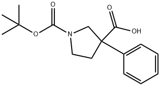 1-Boc-3-phenyl-3-pyrrolidinecarboxylic acid Struktur