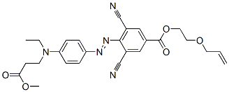 2-(allyloxy)ethyl 3,5-dicyano-4-[[4-[ethyl(3-methoxy-3-oxopropyl)amino]phenyl]azo]benzoate Struktur