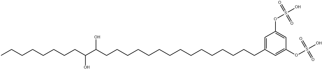 5-(16,17-Dihydroxypentacosyl)benzene-1,3-diol 1,3-bissulfuric acid Struktur