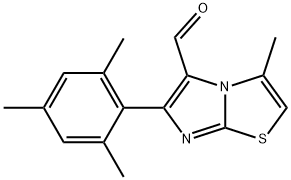 3-METHYL-6-(2,4,6-TRIMETHYLPHENYL)IMIDAZO[2,1-B]THIAZOLE-5-CARBOXALDEHYDE Struktur