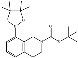 2(1H)-ISOQUINOLINECARBOXYLIC ACID, 3,4-DIHYDRO-8-(4,4,5,5-TETRAMETHYL-1,3,2-DIOXABOROLAN-2-YL)-, 1,1-DIMETHYLETHYL ESTER Struktur