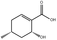 1-Cyclohexene-1-carboxylic acid, 6-hydroxy-4-methyl-, (4R,6R)- (9CI) Struktur