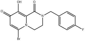 2H-Pyrido[1,2-a]pyrazine-1,8-dione, 6-broMo-2-[(4-fluorophenyl)Methyl]-3,4-dihydro-9-hydroxy- Struktur