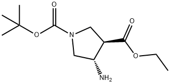 (3R,4S)-1-tert-butyl 3-ethyl 4-aMinopyrrolidine-1,3-dicarboxylate Struktur