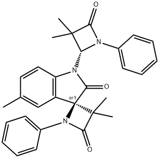 (S)-1'-((R)-3,3-DIMETHYL-4-OXO-1-PHENYLAZETIDIN-2-YL)-3,3,5'-TRIMETHYL-1-PHENYLSPIRO[AZETIDINE-2.3'-INDOLINE]-2',4-DIONE Struktur