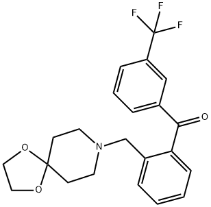 2-[8-(1,4-DIOXA-8-AZASPIRO[4.5]DECYL)METHYL]-3'-TRIFLUOROBENZOPHENONE Struktur