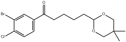 3'-BROMO-4'-CHLORO-5-(5,5-DIMETHYL-1,3-DIOXAN-2-YL)VALEROPHENONE price.