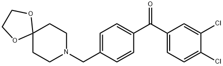 3,4-DICHLORO-4'-[8-(1,4-DIOXA-8-AZASPIRO[4.5]DECYL)METHYL]BENZOPHENONE Struktur