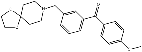 3-[8-(1,4-DIOXA-8-AZASPIRO[4.5]DECYL)METHYL]-4'-THIOMETHYL BENZOPHENONE Struktur