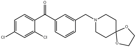 2,4-DICHLORO-3'-[8-(1,4-DIOXA-8-AZASPIRO[4.5]DECYL)METHYL]BENZOPHENONE Struktur