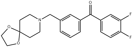 3,4-DIFLUORO-3'-[8-(1,4-DIOXA-8-AZASPIRO[4.5]DECYL)METHYL]BENZOPHENONE Struktur