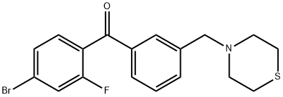 4-BROMO-2-FLUORO-3'-THIOMORPHOLINOMETHYL BENZOPHENONE price.