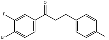 4'-BROMO-3'-FLUORO-3-(4-FLUOROPHENYL)PROPIOPHENONE Struktur