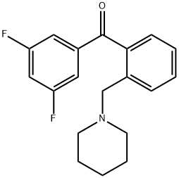 3',5'-DIFLUORO-2-PIPERIDINOMETHYL BENZOPHENONE Struktur