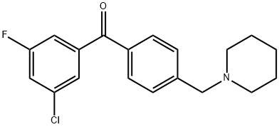 3-CHLORO-5-FLUORO-4'-PIPERIDINOMETHYL BENZOPHENONE price.