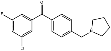 3-CHLORO-5-FLUORO-4'-PYRROLIDINOMETHYL BENZOPHENONE price.