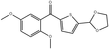 2-(2,5-DIMETHOXYBENZOYL)-5-(1,3-DIOXOLAN-2-YL)THIOPHENE Struktur