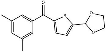 2-(3,5-DIMETHYLBENZOYL)-5-(1,3-DIOXOLAN-2-YL)THIOPHENE Struktur