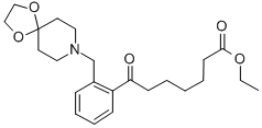 ETHYL 7-[2-[8-(1,4-DIOXA-8-AZASPIRO[4.5]DECYL)METHYL]PHENYL]-7-OXOHEPTANOATE Struktur