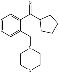 CYCLOPENTYL 2-(THIOMORPHOLINOMETHYL)PHENYL KETONE Struktur