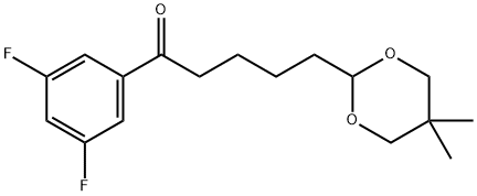 3',5'-DIFLUORO-5-(5,5-DIMETHYL-1,3-DIOXAN-2-YL)VALEROPHENONE Struktur