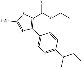 2-AMINO-4-[4-(1-METHYLPROPYL)PHENYL]-5-THIAZOLECARBOXYLIC ACID ETHYL ESTER Struktur