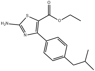 2-AMINO-4-[4-(2-METHYLPROPYL)PHENYL]-5-THIAZOLECARBOXYLIC ACID ETHYL ESTER Struktur