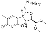 6ALPHA-DEOXY-6ALPHA-AZIDO-4ALPHA-DEOXY-4ALPHA-(THYMIN-1-YL)-2,3ALPHA:2ALPHA,5ALPHA-DIANHYDRO-L-ALTROFURANOSE DIMETHYL ACETAL Struktur