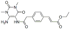 2-Propenoic  acid,  3-[4-[2-[(6-amino-1,2,3,4-tetrahydro-1,3-dimethyl-2,4-dioxo-5-pyrimidinyl)amino]-2-oxoethyl]phenyl]-,  ethyl  ester Struktur