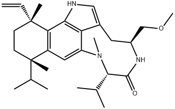 (4S,7S,10S,13R)-13-Ethenyl-1,3,4,5,7,8,10,11,12,13-decahydro-4-(methoxymethyl)-8,10,13-trimethyl-7,10-diisopropyl-6H-benzo[g][1,4]diazonino[7,6,5-cd]indol-6-one Struktur