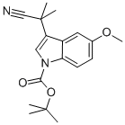 1H-Indole-1-carboxylic acid, 3-(1-cyano-1-methylethyl)-5-methoxy-, 1,1-dimethylethyl ester Struktur