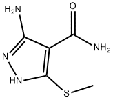 5-AMINO-3-(METHYLTHIO)-1H-PYRAZOLE-4-CARBOXAMIDE Struktur