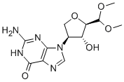 4-(2-AMINO-1,6-DIHYDRO-6-OXO-9H-PURIN-9-YL)-2,5-ANHYDRO-4-DEOXY-1-(DIMETHYL ACETAL)-L-LYXOSE Struktur