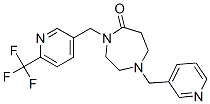 1-(PYRIDIN-3-YLMETHYL)-4-([6-(TRIFLUOROMETHYL)PYRIDIN-3-YL]METHYL)-1,4-DIAZEPAN-5-ONE Struktur